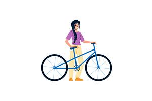 Young woman standing with her blue, a Sport Illustration by pikepicture