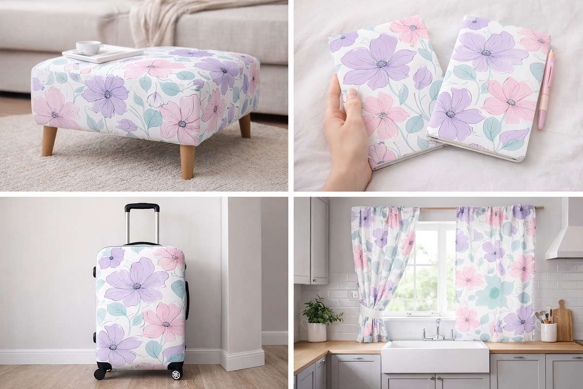 Seamless Pastel Floral Patterns, a Pattern Graphic by Print Haven (Photo 4 of 4)