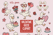Valentine Geese PNG SVG Clipart, an Animal Illustration by Huckleberry Hearts (Thumbnail 2 of 4)
