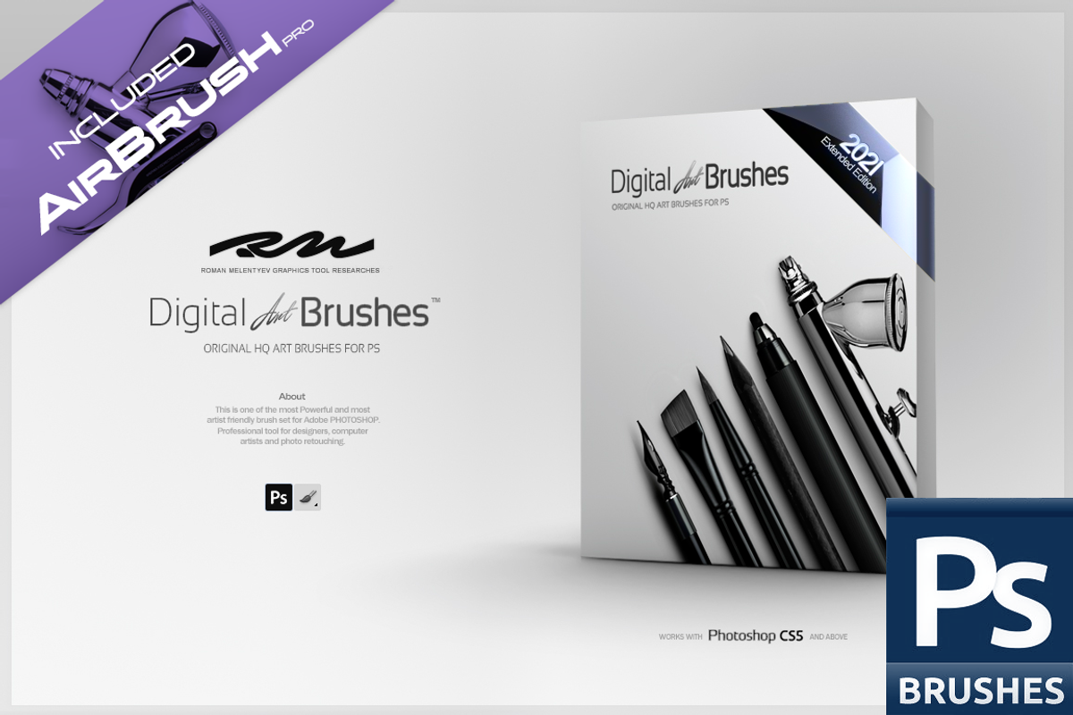 RM Digital Art Brushes EE for PS, a Brush Add-On by R M (Photo 1 of 8)