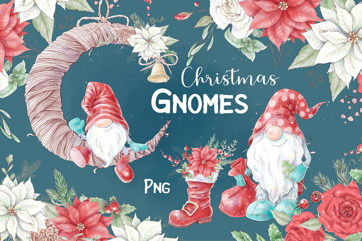 Christmas gnomes, a Decorative Illustration by Yuliya Art (Photo 1 of 6)