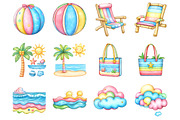 Summer Beach Line Art Doodles, an Illustration by SinaCreation (Thumbnail 2 of 10)