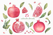 Watercolor Pomegranates, a Decorative Illustration by Irina Diasli (Thumbnail 2 of 7)
