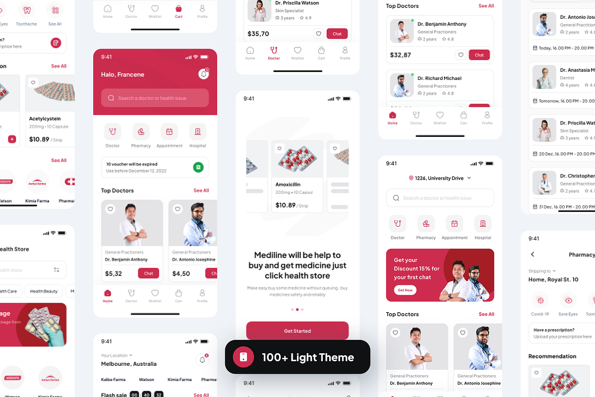 Mediline - Medical & Healthcare App, an UI Kit Template by Unpixel Design (Photo 1 of 5)