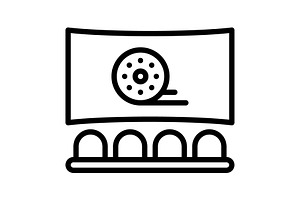 Film movie black icon, an Outline Icon by Creative priyanka