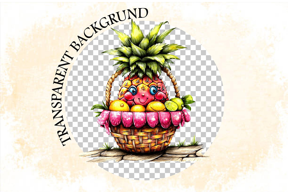 Summer Pineapple Clipart PNG Bundle., an Illustration by SVGArt (Photo 8 of 9)