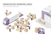 Warehouse Isometric Elements, a Transportation Illustration by Rassko (Thumbnail 1 of 5)