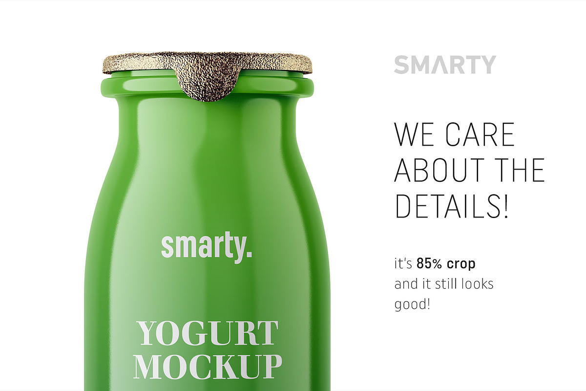 Glossy yogurt bottle mockup, a Packaging Mockup by Smarty Mockups