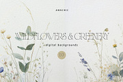Wildflowers & Greenery Backgrounds, a Background Graphic by Anna Sokol (Thumbnail 1 of 12)