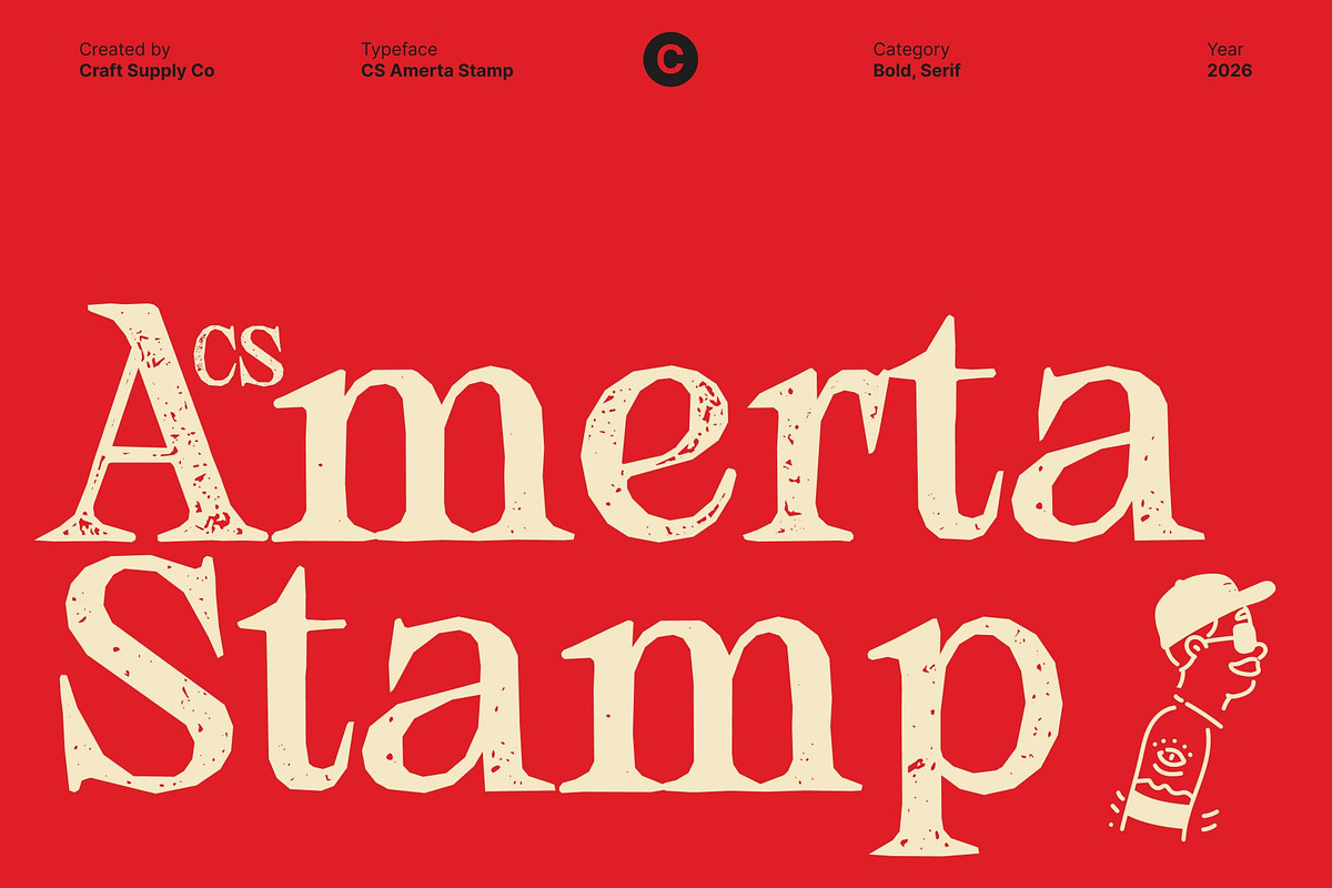 CS Amerta Stamp, a Serif Font by Craft Supply Co. (Photo 1 of 8)