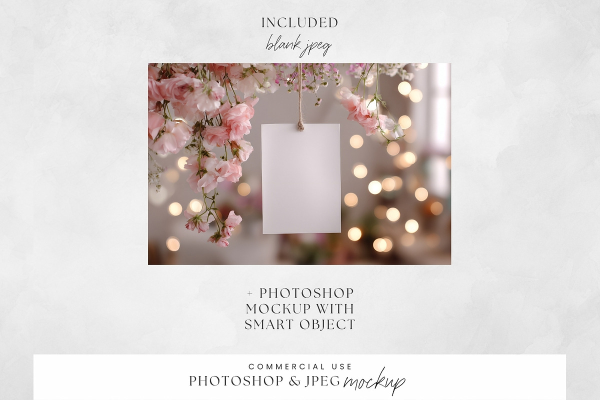 Hanging Gift Tag Pink Floral Mockup, an Advertising Mockup by illuztrate (Photo 2 of 3)