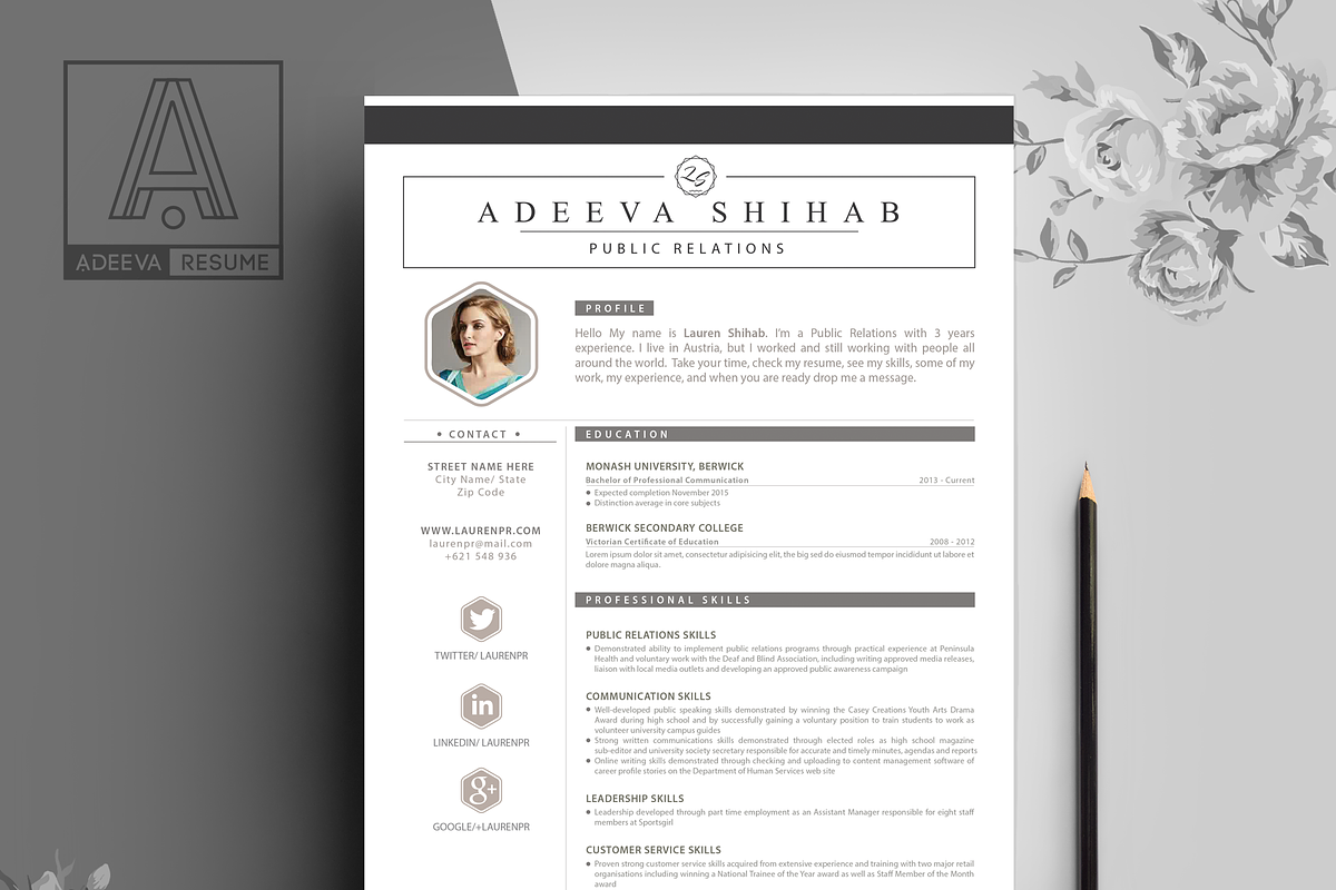Modern Resume Template | Shihab, a Resume Template by AdeevaResume (Photo 2 of 4)
