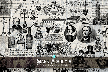 Dark Academia Digi Stamps