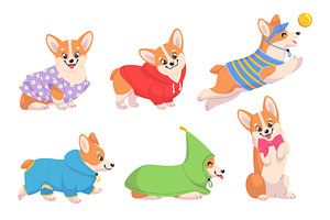 Cute corgi dog in clothes. Funny, an Animal Illustration by YummyBuum