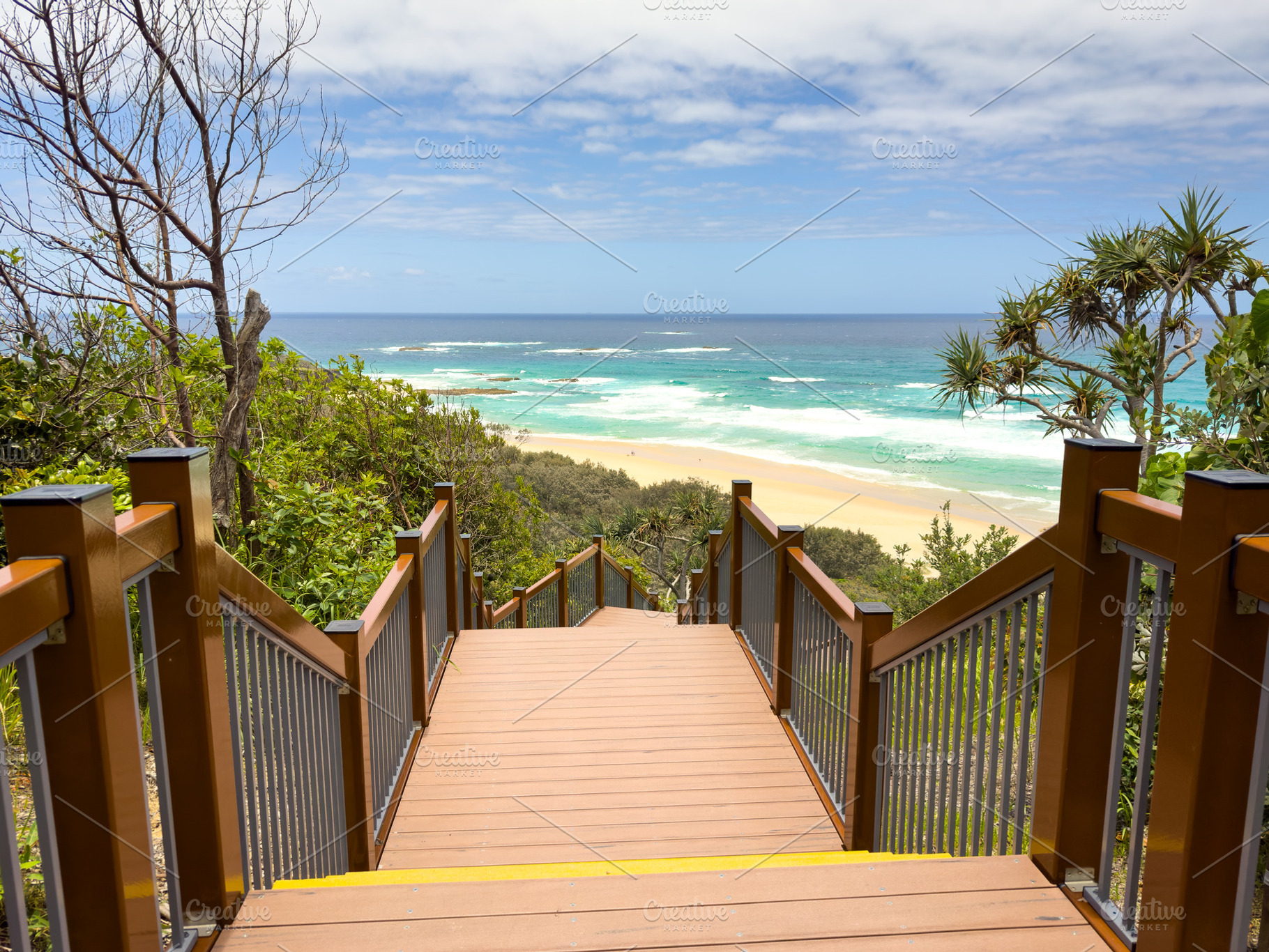 Stairs To Frenchmans Beach Stradbroke Island, a Nature Photo by THP Creative