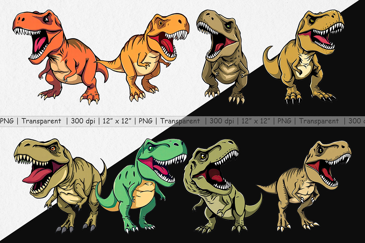 Roaring Dinosaur Clipart, a Graphic by Artnoy (Photo 2 of 5)