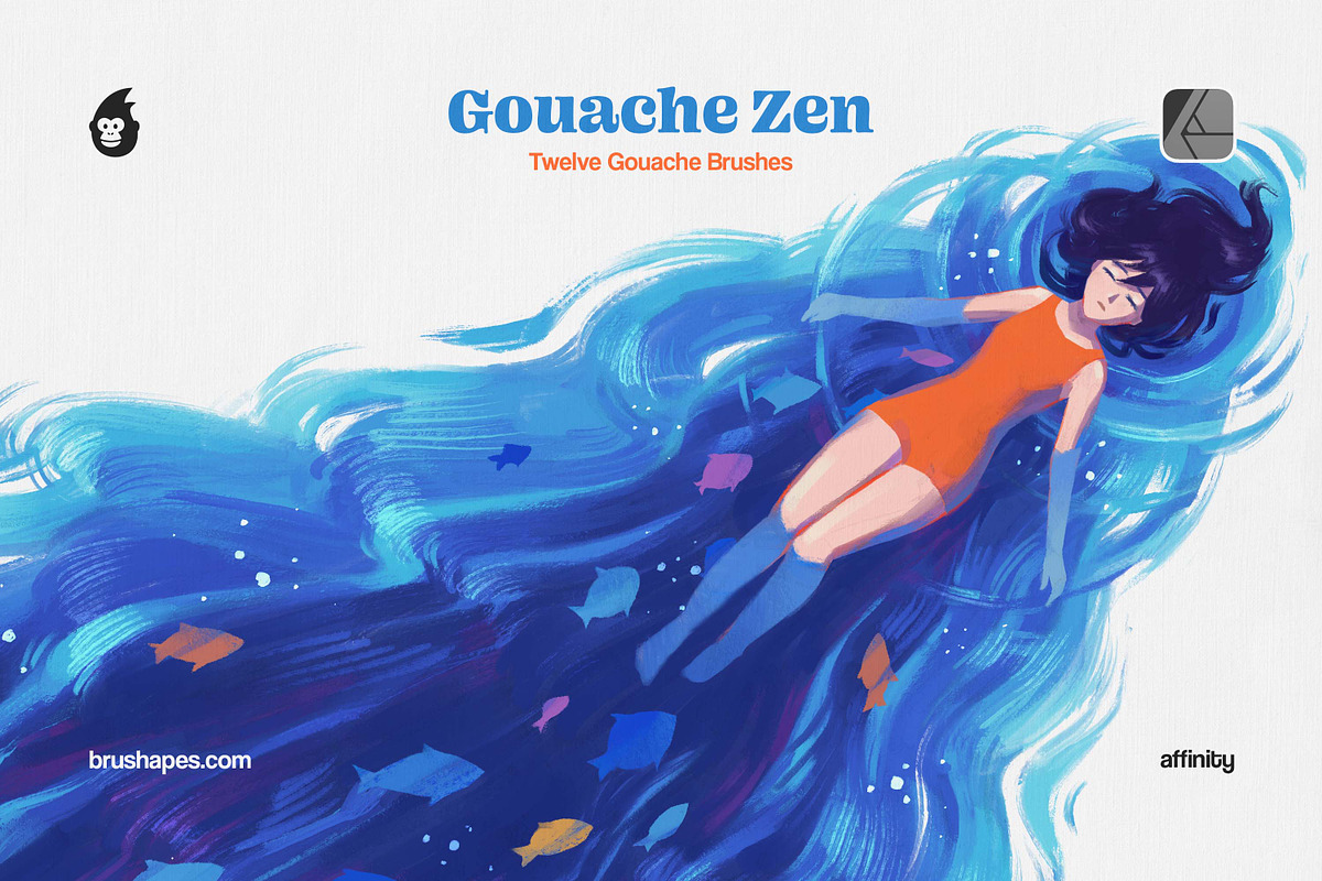 Gouache Zen Affinity Brushes, a Brush Add-On by brushapes.com (Photo 1 of 10)