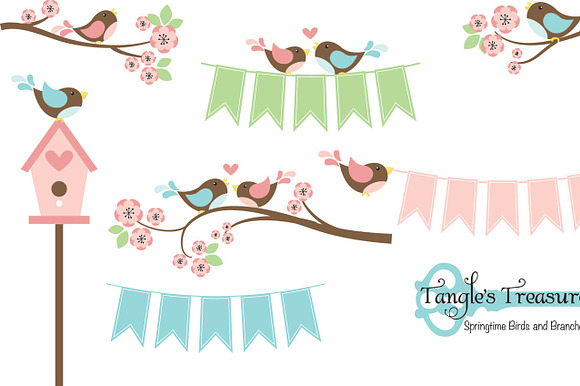 Birds And Branches Clipart