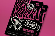 Magenta Pop Rock Concert Flyer Set, a Flyer Template by graphicook (Thumbnail 4 of 6)