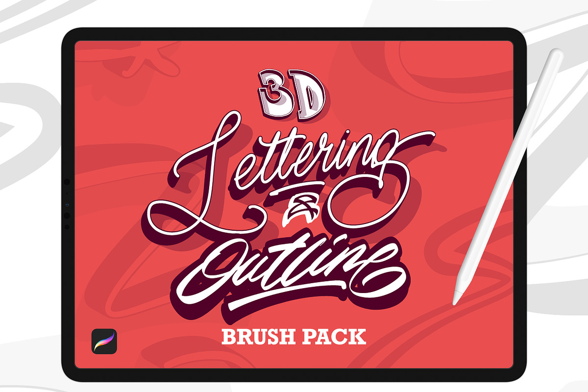 3D Lettering & Outline brush pack, a Brush Add-On by Bakeroner (Photo 1 of 9)