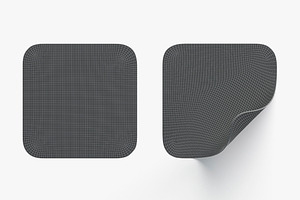 Two Black Square Stickers 3D Model