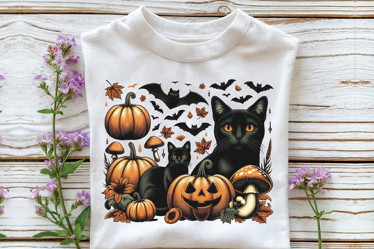 Black Cat Pumpkin PNG, an Illustration by CraftArtStudio (Photo 2 of 4)