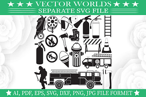 Firefighter Equipment Svg, Fire Svg, an Object Graphic by VectorWorlds