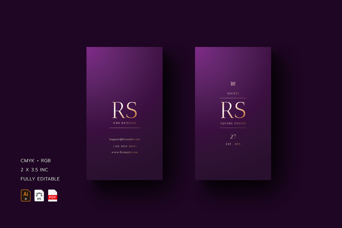 5 in 1 Vertical Luxury Business Card, a Business Card Template by Ctrl space studio (Photo 2 of 5)