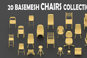 Basemesh chairs collection, a Furniture 3D Model by MohamedHussien1 (Thumbnail 1 of 4)