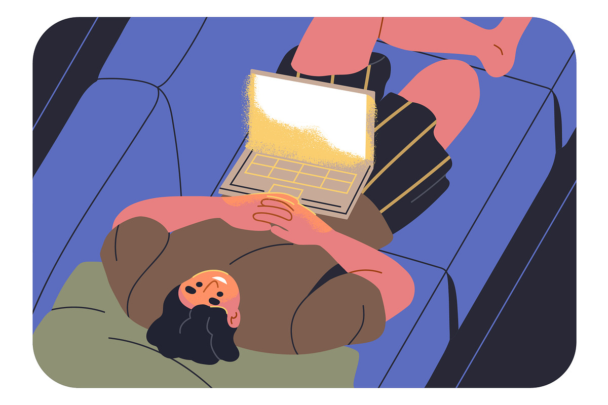 People use phone, devices at night, a Technology Illustration by Good Studio (Photo 8 of 9)