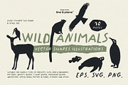 Wild Animals - 30 Vector Shapes, an Object Graphic by line & plane (Thumbnail 1 of 8)