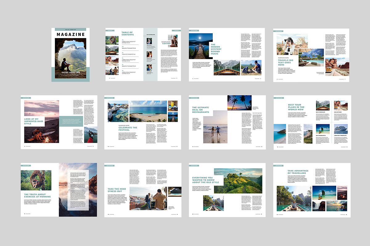 Travel Magazine Template, a Magazine Template by xtratimebd (Photo 9 of 9)