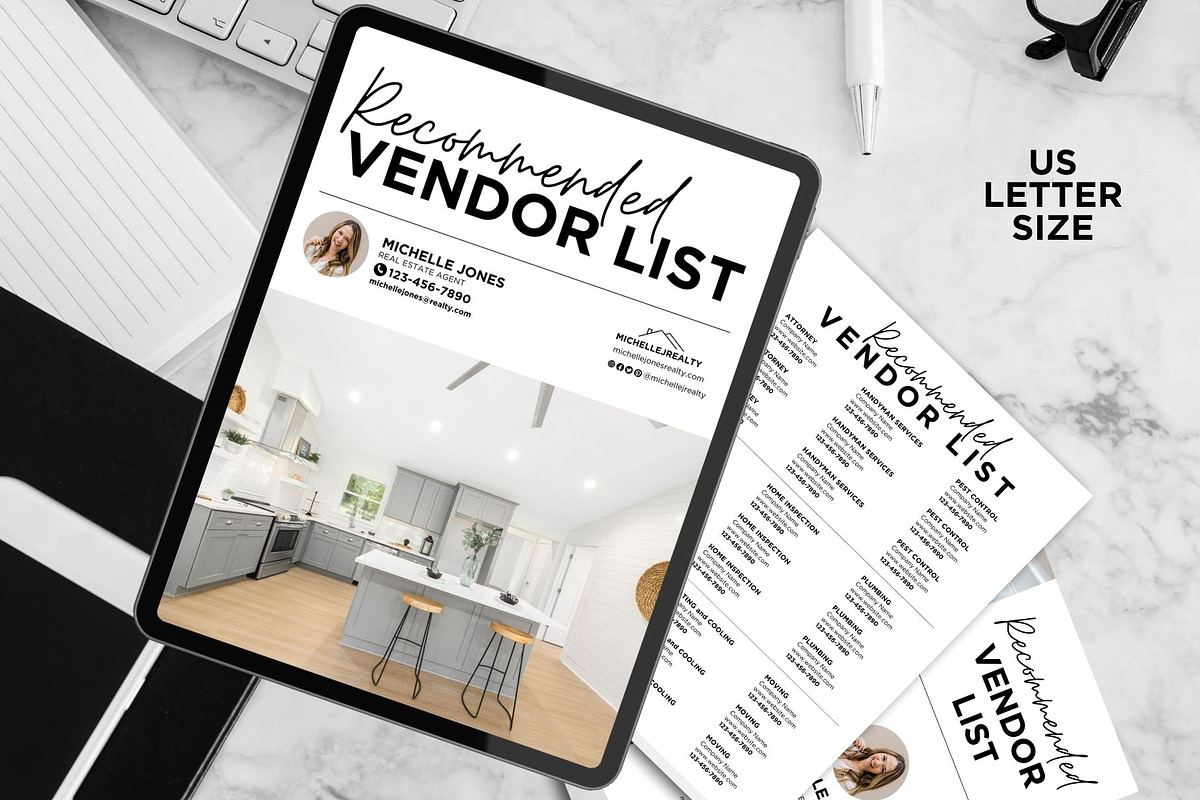 Real Estate Vendor List Flyer Canva, a Flyer Template by CreativeVinesStore (Photo 2 of 6)