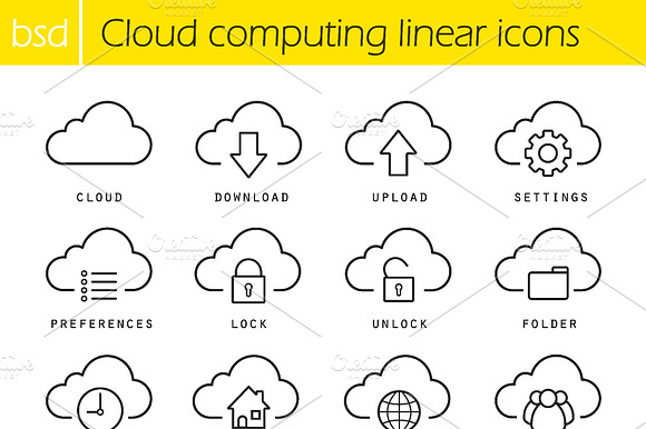 Cloud Computing Icons. Vector