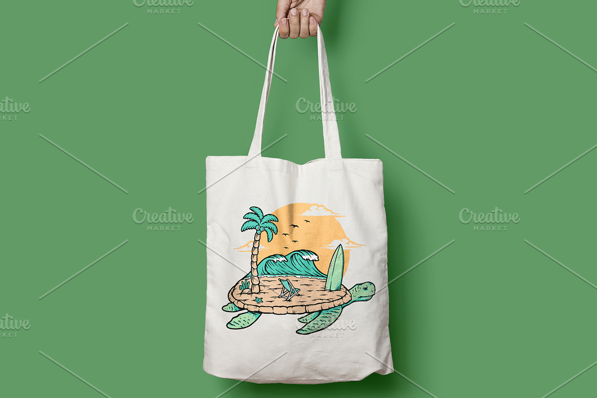 Beach and turtle illustration, an Animal Illustration by gunaonedesign (Photo 5 of 6)