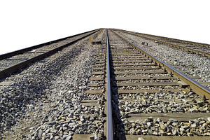 Railway tracks extending