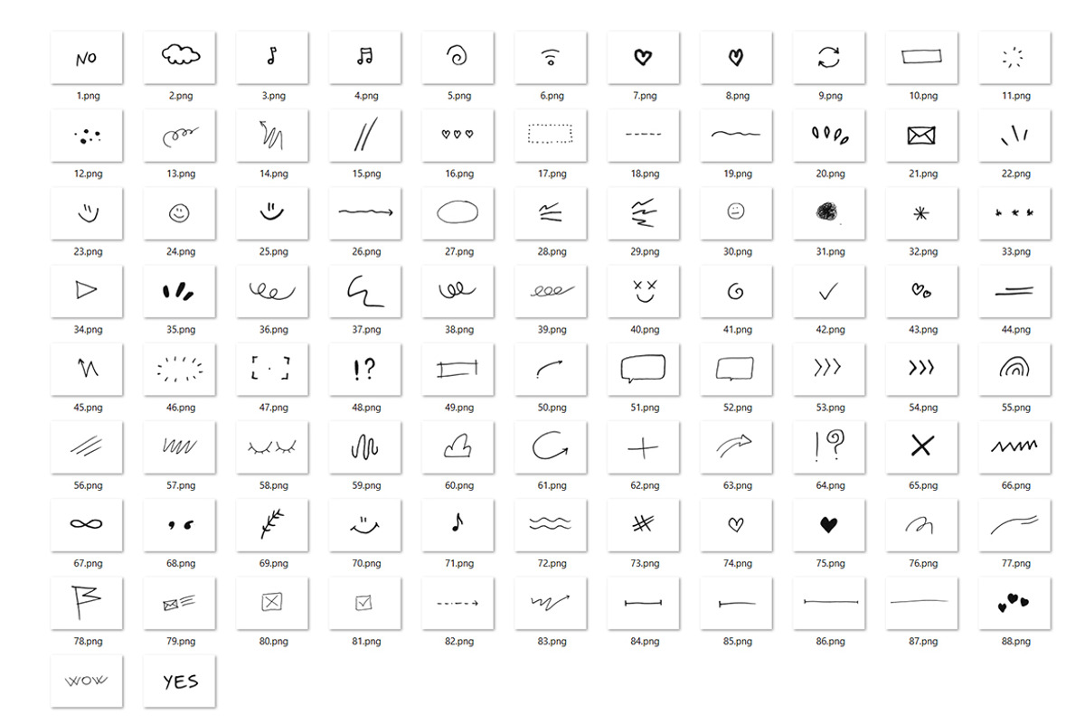 90 Hand Draw Element HQ, a Texture Graphic by CCPreset (Photo 2 of 3)