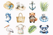 Watercolor Seaside Playtime Clipart, a Seasonal Illustration by Design Market (Thumbnail 2 of 5)