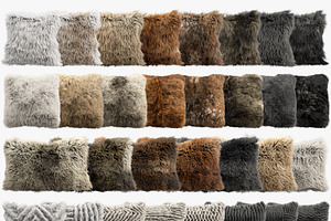 Collection of 38 fur pillows, an Object 3D Model by 3dmitruk