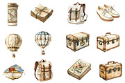 Antique Ivory Travel Clipart, an Illustration by Designworld (Thumbnail 3 of 6)