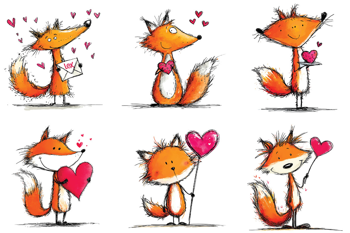 Whimsical Quirky Valentine Fox Clipa, a Graphic by CraftArtStudio (Photo 6 of 6)