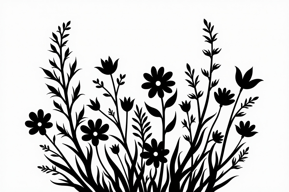 Elegant Wildflower Silhouette Bundle, an Illustration by Creativeshirt (Photo 9 of 13)