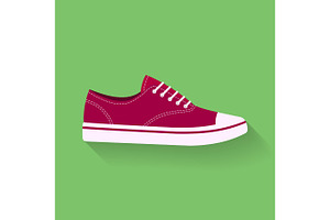 icon of sneakers. Sport shoes, footwear vector sign, symbol