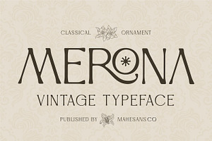 Merona – Vintage Display Typeface, a Serif Font by Mahesans Co