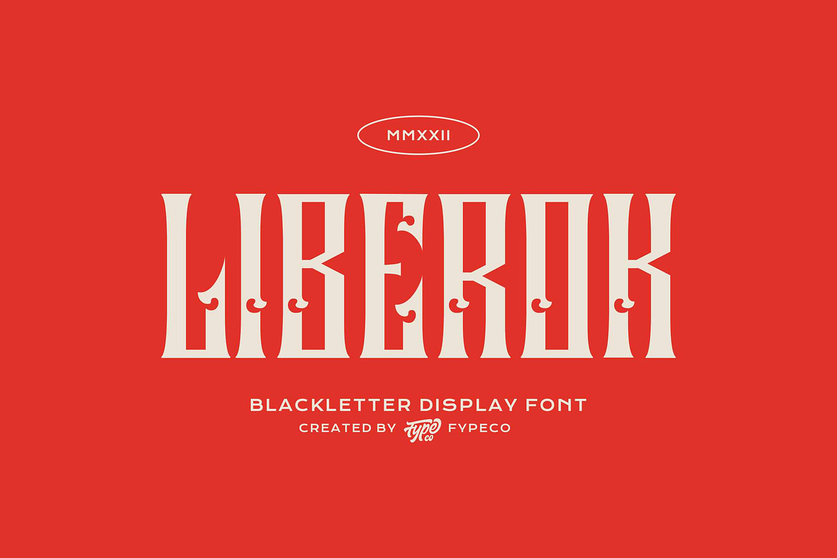 Liberok-Blackletter Display Font, a Blackletter Font by Fype Co. (Photo 1 of 6)
