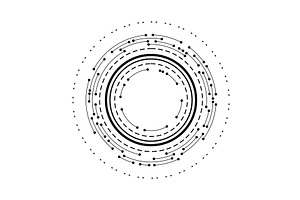 Circuit board circle frame, a Technology Illustration by Things for designers