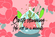 peony pop art procreate stamp brush, a Brush Add-On by Meisanmui (Thumbnail 4 of 5)