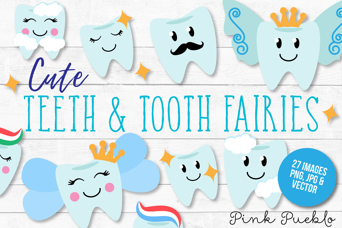 Tooth Fairy Clipart and Vectors, an Illustration by PinkPueblo (Photo 1 of 3)