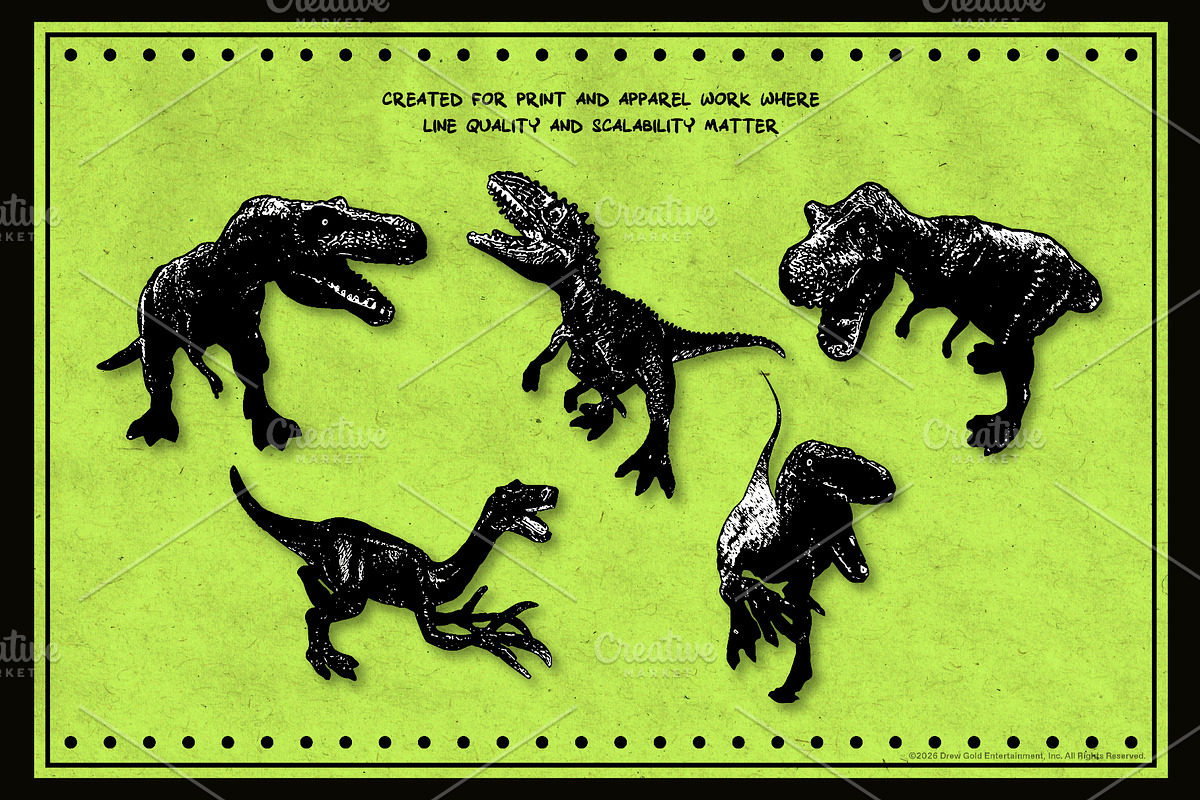 Realistic Dinosaurs - Vector Art, an Animal Illustration by Fuzzy Poet by DG2 (Photo 2 of 3)