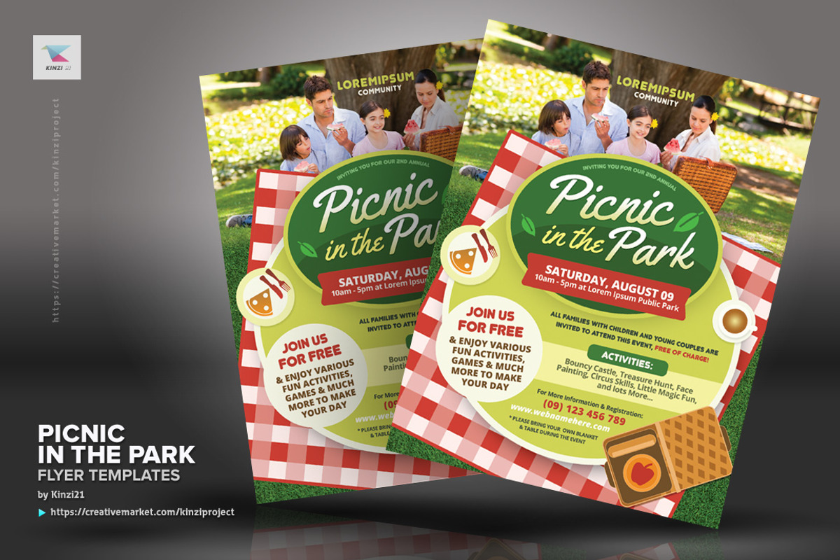 Picnic in the Park Flyer Templates, a Flyer Template by kinzi21 (Photo 4 of 4)